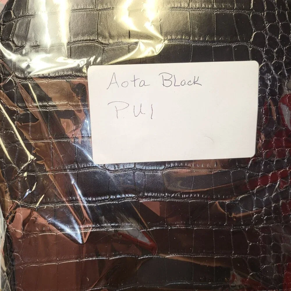 Aota Black Crocodile Pattern Vegan Leather Bucket Bag Gold Hardware & Adjustable - Picture 12 of 12